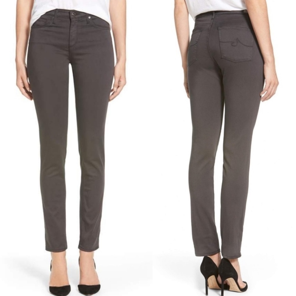 AG The Prima Cigarette Leg Skinny Jeans in Cavern Gray Stretch Sateen - Size 27